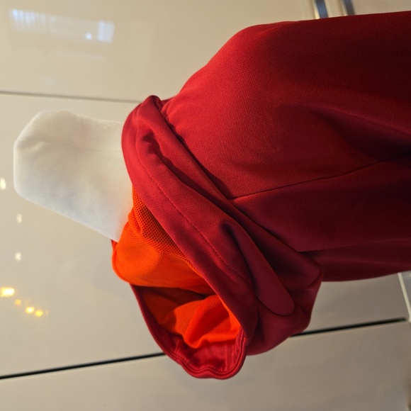 Nike Dri Fit Womens Running Workout Red Hoodie with Orange Swoosh Size Medium - Picture 4 of 10